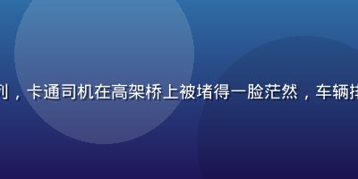 老司机漫画堵车哲学系列，卡通司机在高架桥上被堵得一脸茫然，车辆排成长龙，幽默夸张画风